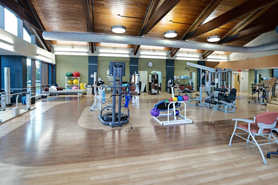 The Vista Gym looking at rehab equipment