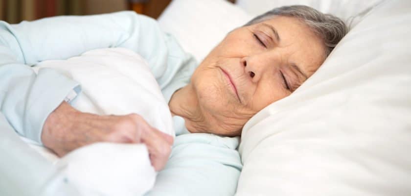 Senior women sleeping