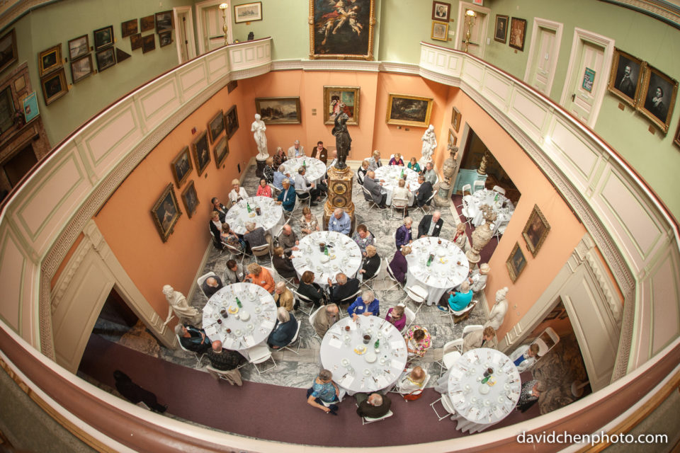 Vantage Club members at tables taken from above