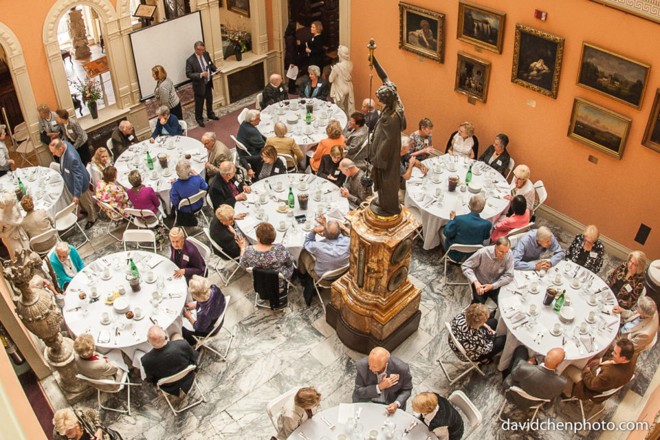 Vantage Club Members seated at tables from Above