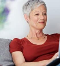 Thank you senior living guide picture of woman with laptop