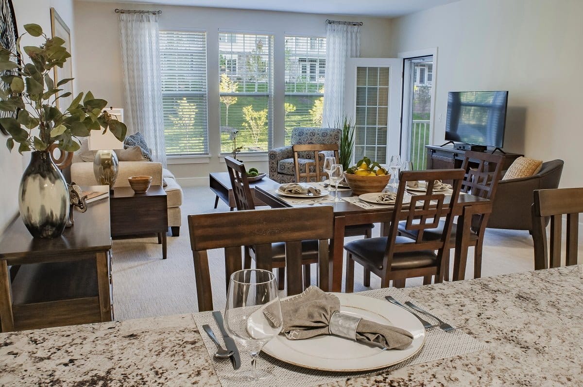 The Vista Apartment Kitchen Counter View