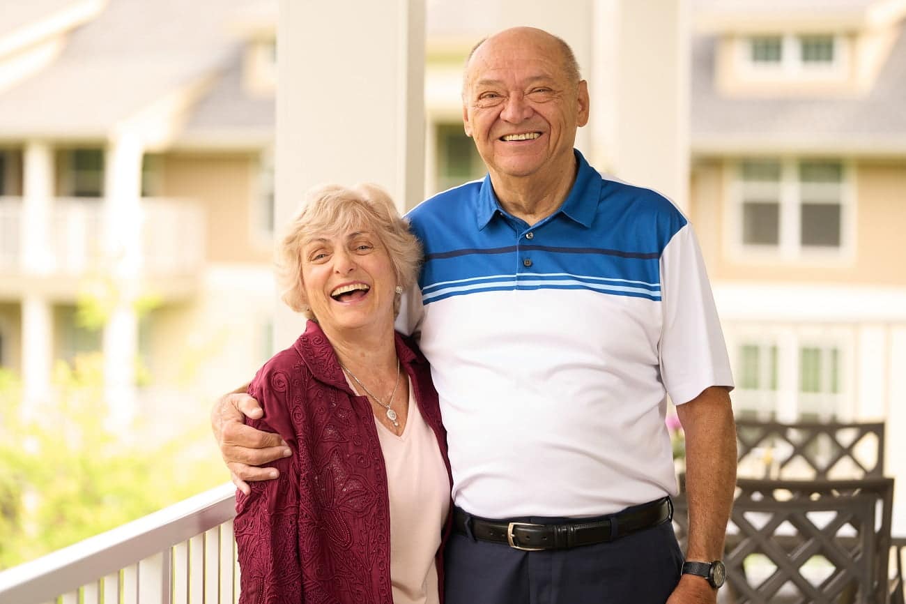 Lifestyle resident couple smiling