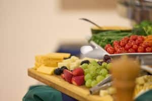 fresh fruit and cheese tray